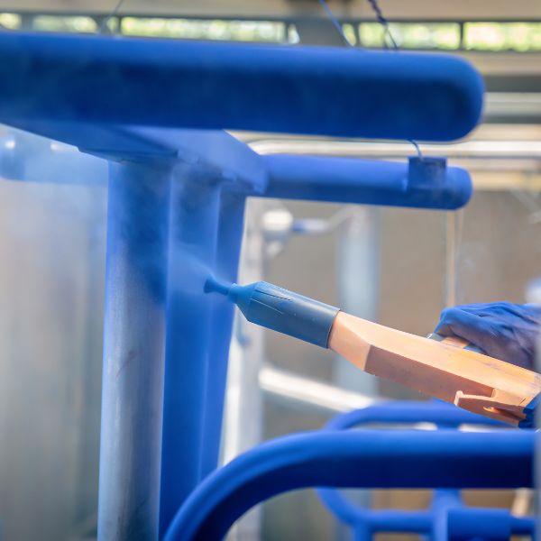 blue powder coating